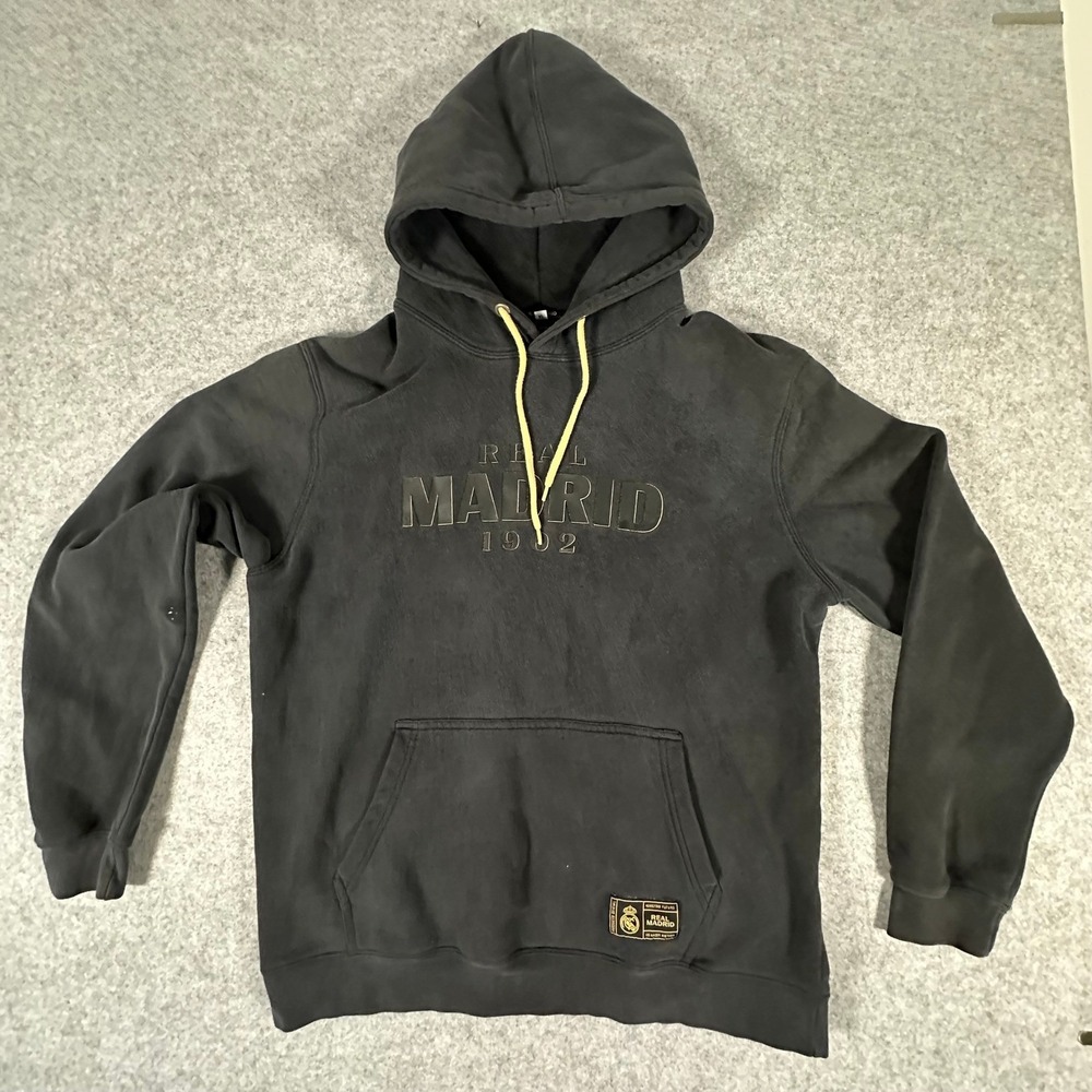 Real Madrid Hoodie XL Black Mens Soccer Football Pullover La Liga 1902